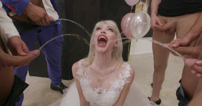 Slammed Brides Goes Wet With TAP, Izzy Wilde 7On1 ATM DAP, Wrecked Ass, Buttrose, Pee Drink, Shower, Cum In Mouth, Swallow